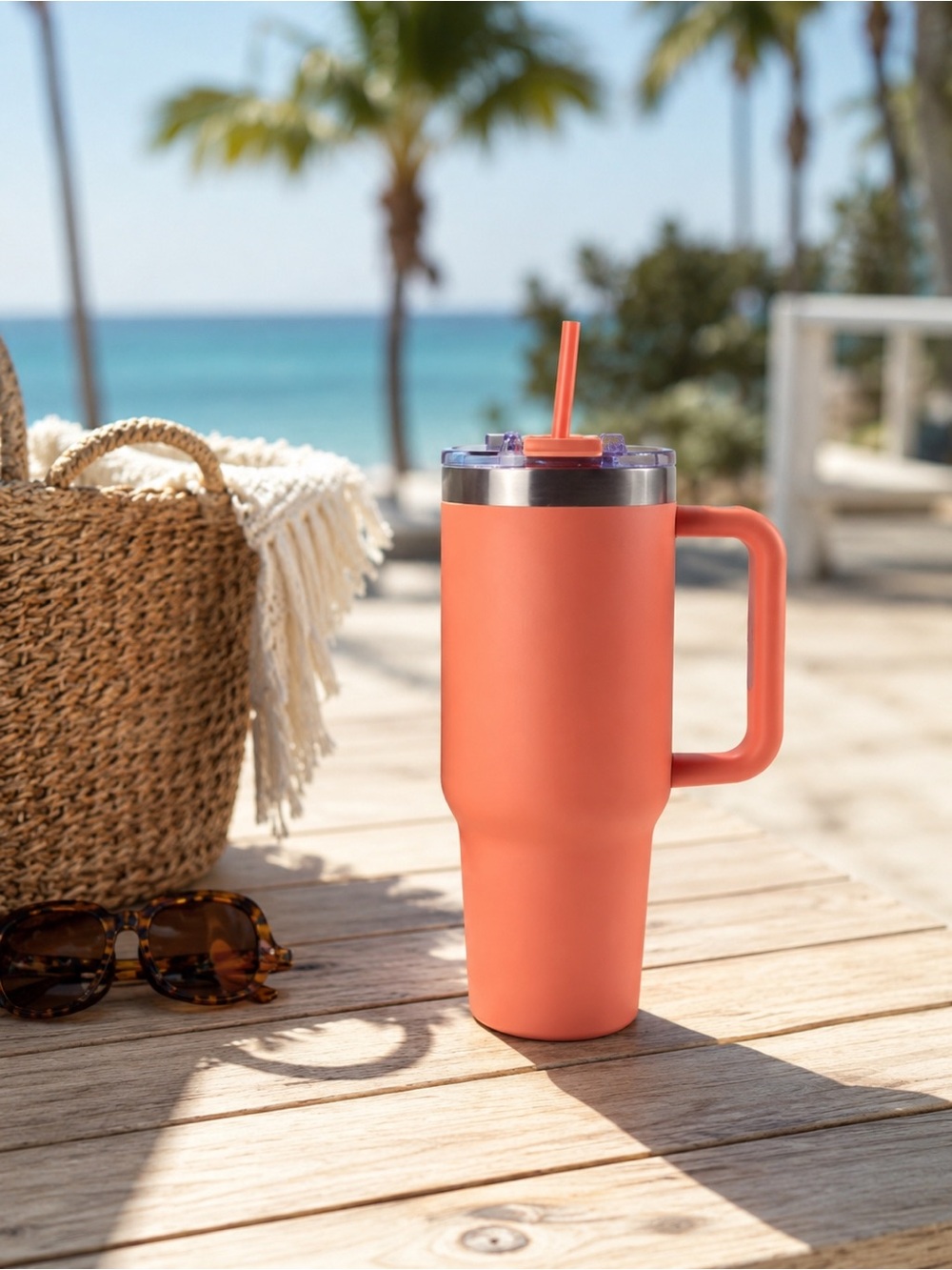 40 oz Insulated Big Swig Tumbler with Handle Desert Flower